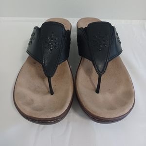 Clarks collection ultimate comfort leather black sandals size 9m